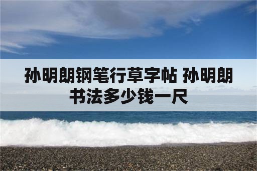 孙明朗钢笔行草字帖 孙明朗书法多少钱一尺